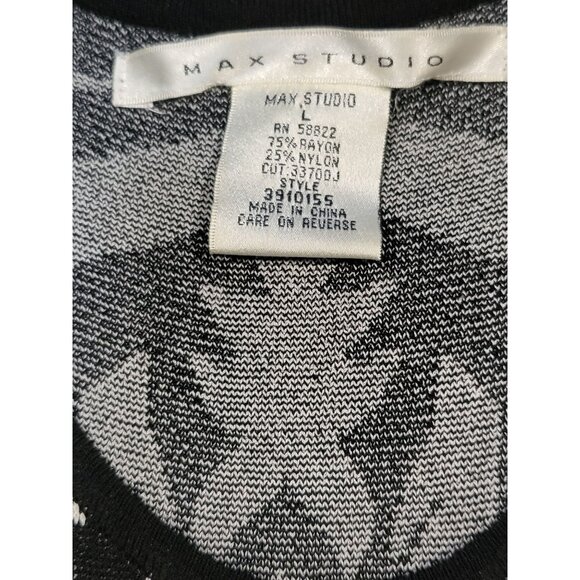 Max Studio Maxi Dress Women Sz L 3910155 Zebra Black White Sleeveless Whimsigoth - Picture 6 of 6